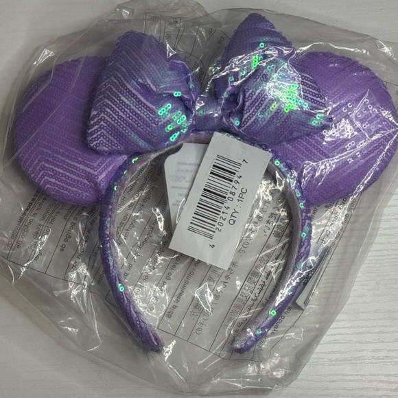 Disney Minnie Mouse Sequin Ear Headband For Adults – Lavender - Picture 4 of 5